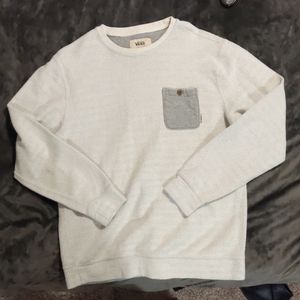 Vans White & Grey Sweater with Pocket